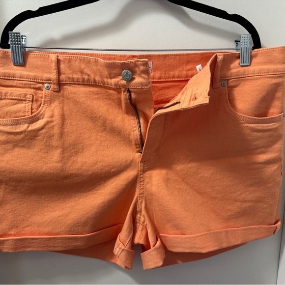 LOFT Women's Vibrant Orange Jean Shorts - Picture 1 of 4